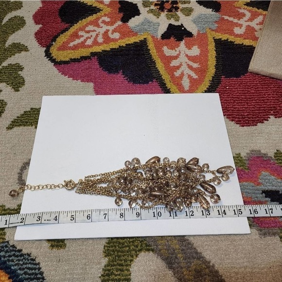 J. Crew multi strand gold crackle bauble dangle teardrop necklace - Picture 6 of 6